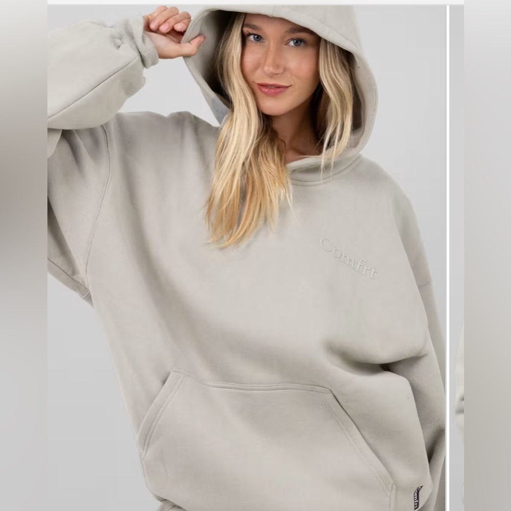 COMFRT cement minimalist hoodie Large NWT